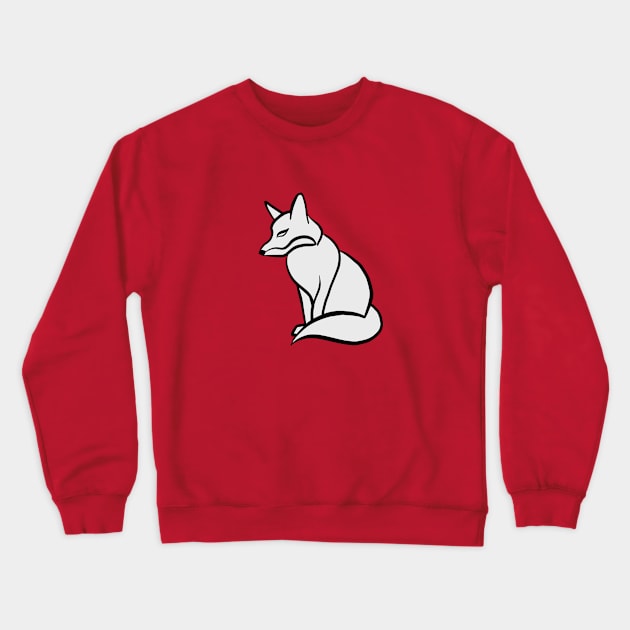 Fox Line Drawing Crewneck Sweatshirt by shaldesign